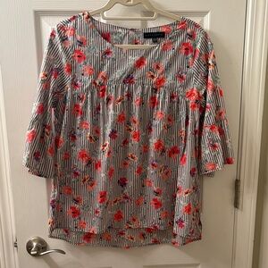 Sanctuary Multicolor Floral Striped Blouse